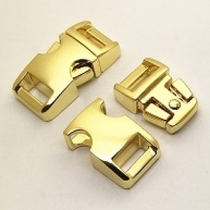 Schnalle Metall gold 3/8" (S)