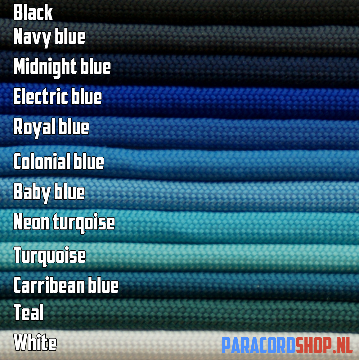 Paracord Farbenhilfe: Blau paracord